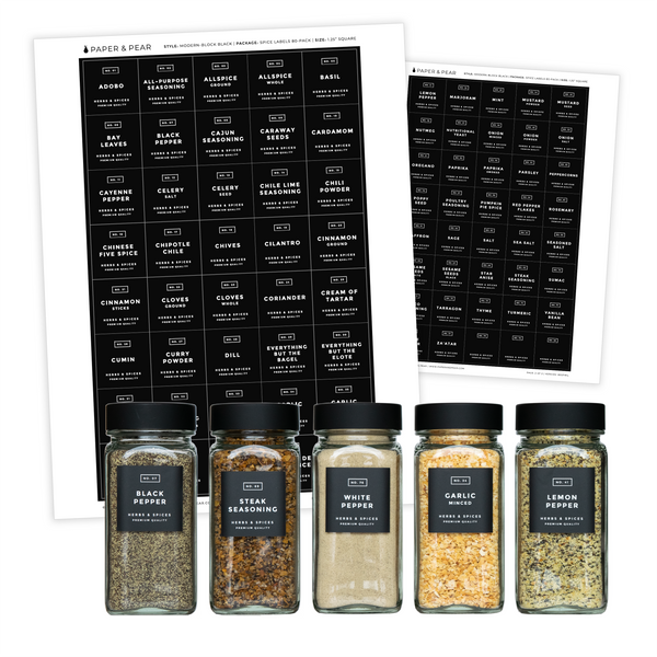 Modern-Block Black Spice Labels
