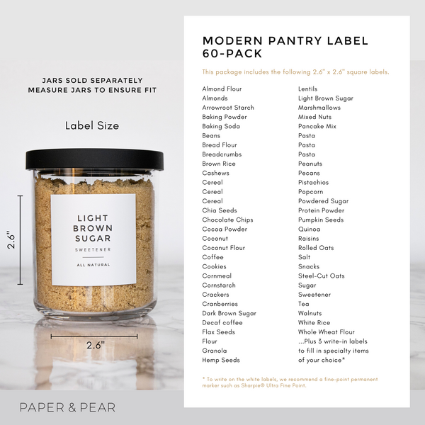 Modern Pantry Labels