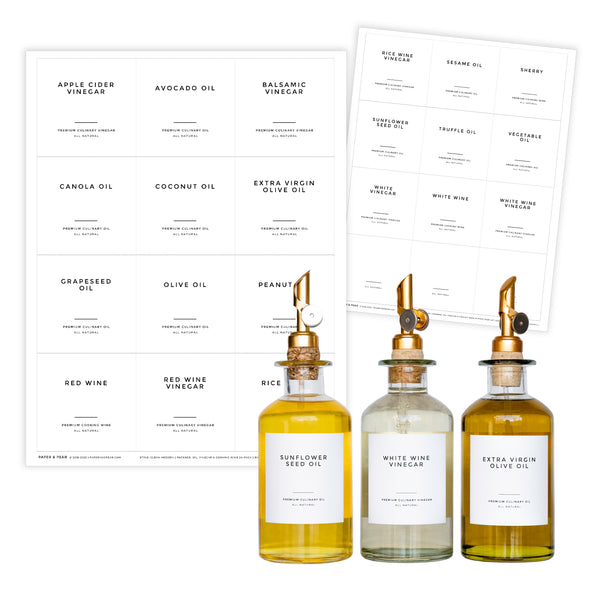 Clean-Modern Oil & Vinegar Labels