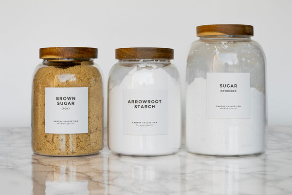 Modern-Block White Pantry Labels