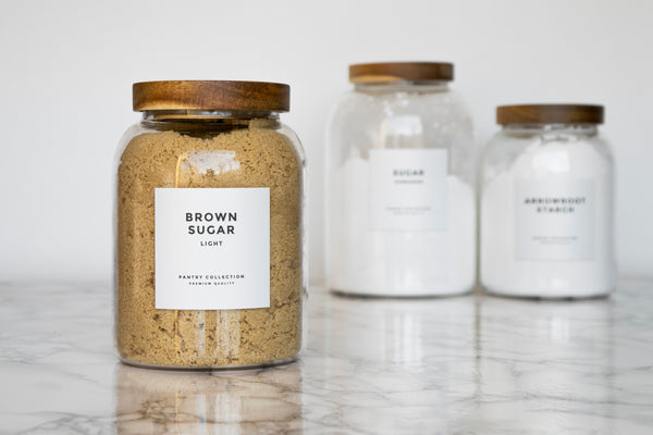 Modern-Block White Pantry Labels