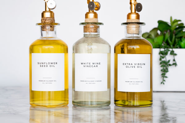 Clean-Modern Oil & Vinegar Labels