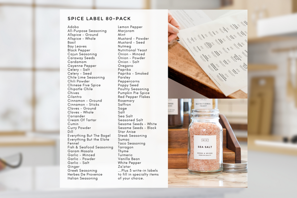 Modern-Block White Spice Labels