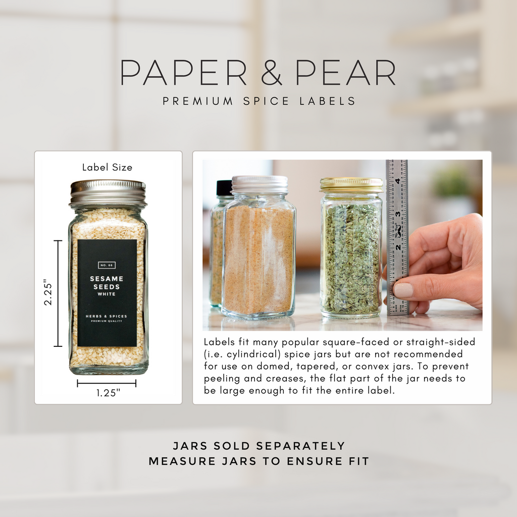 Modern-Block Black Spice Labels – Paper & Pear