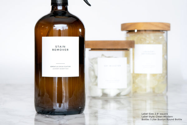 Clean-Modern Laundry Room Essentials Labels