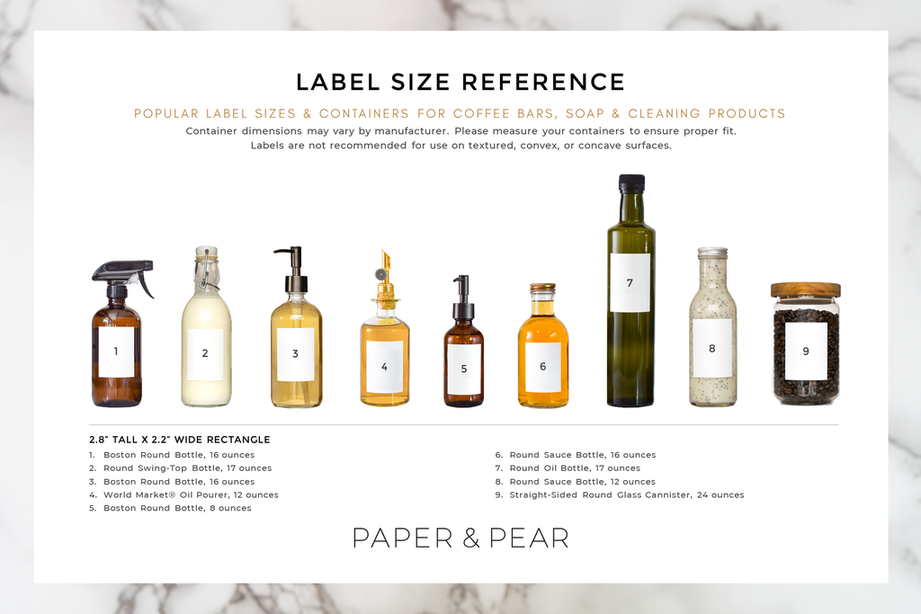 Clean-Modern Coffee Bar & Flavoring Syrup Labels – Paper & Pear
