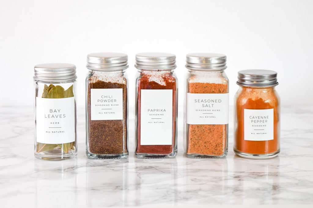Spice Jars with Labels