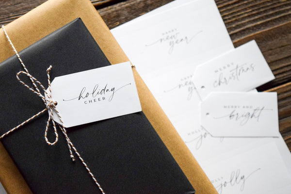 Modern Calligraphy Assorted Holiday Hang Tags